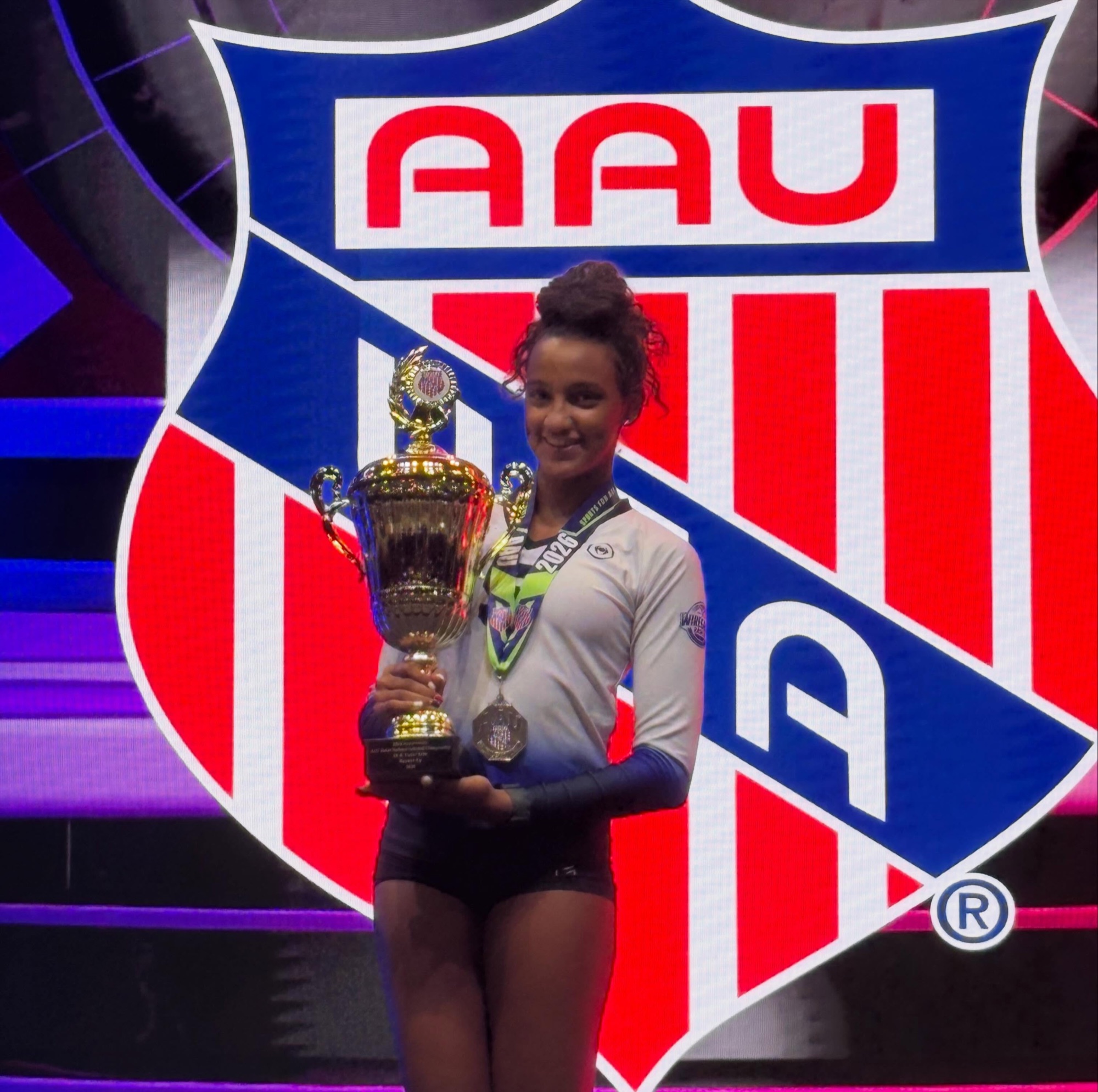 Lia with her AAU Nationals runner-up trophy